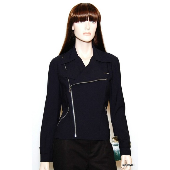 RALPH LAUREN Gran Turismo Zip Wool Jacket Blazer Top Coat Navy 10/12 Nwt $250 - Picture 1 of 6
